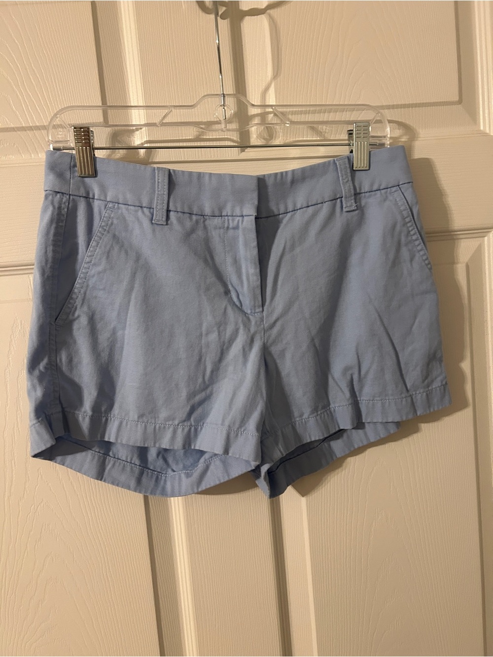 J. Crew Light Blue High-Waist Cotton Shorts